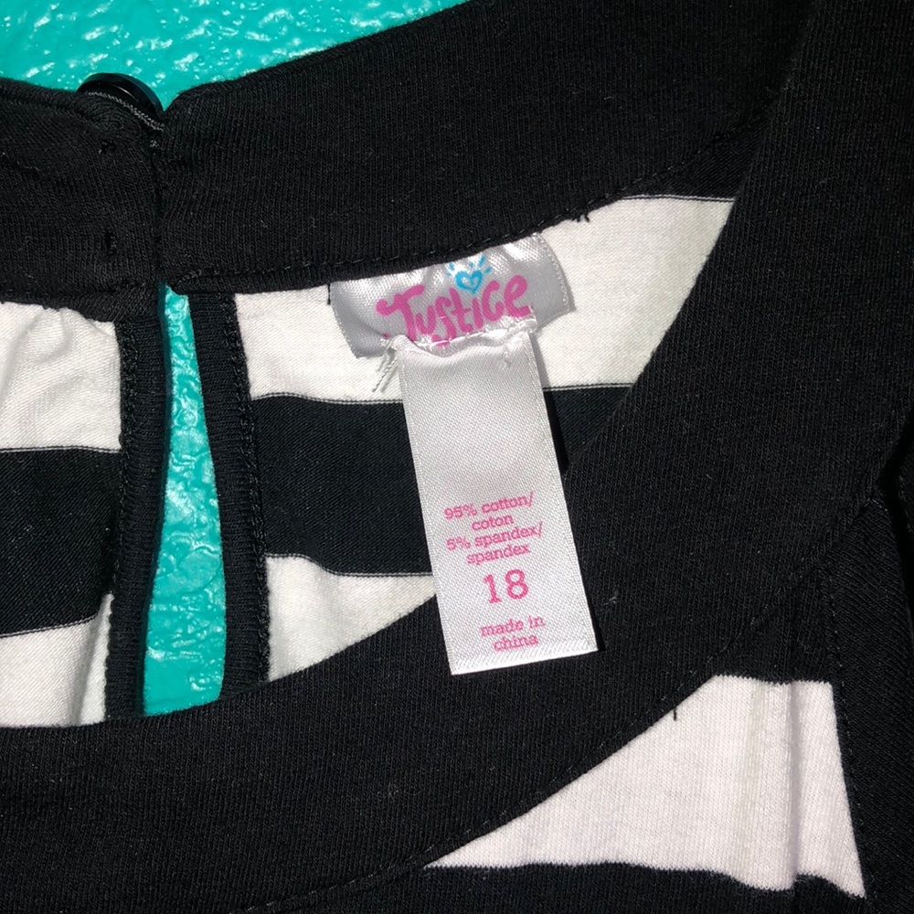 Black and White Striped Justice Dress - Picture 2 of 4